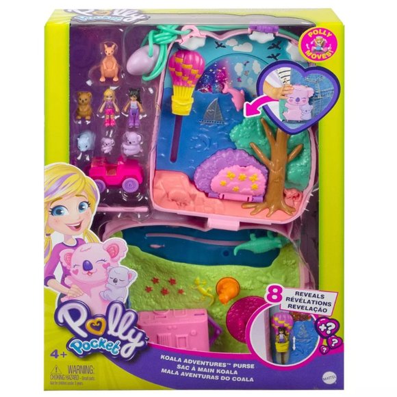Polly Pocket 2-In-1 Travel Toy, 2 Dolls 1 toy car 5 animals, Koala Purse - Picture 8 of 8
